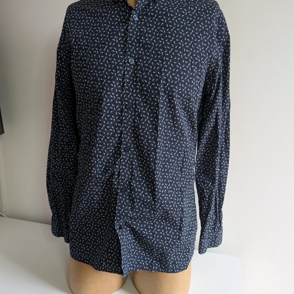 PATRICK ASSARAF Navy Patterned Shirt - Picture 3 of 13